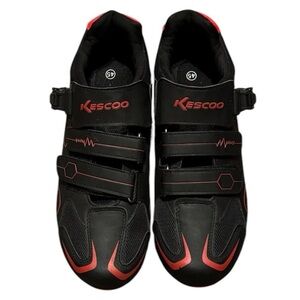 Kescoo Black and Red Spin Cycling Clip In Shoes